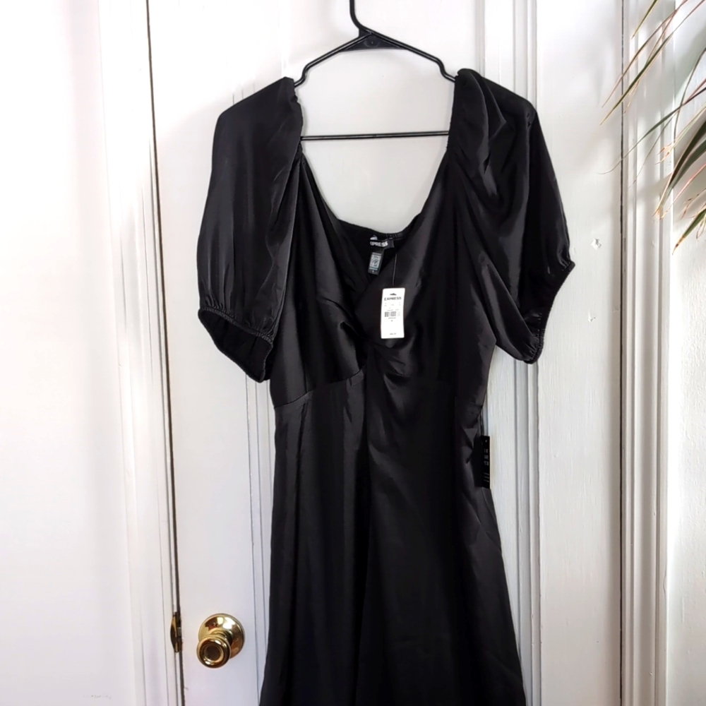 Express Black Satin Dress